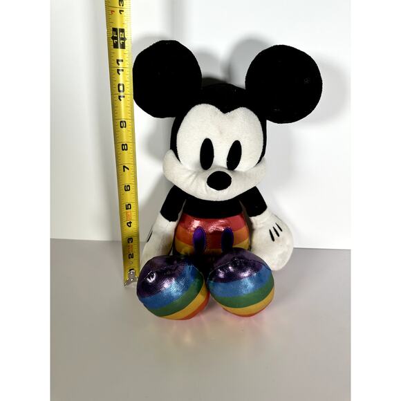 Disney Mickey Mouse Plush 17" Classic Character Shiny Rainbow Shorts & Shoes - Picture 7 of 8
